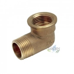 Codo hembra/macho latón para tubería 20mm x 1/2''