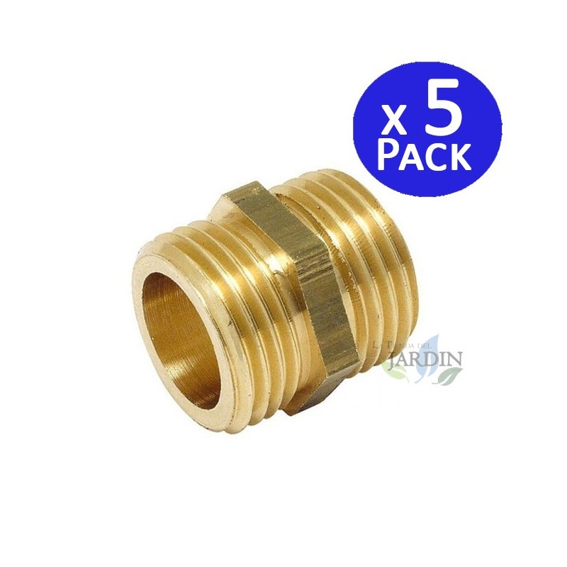 Machon laton 3/4", accesorio de laton roscado (Pack 5)