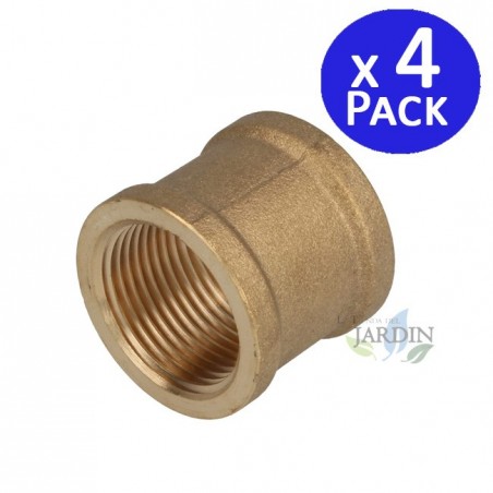 Pack 4 Manguito Latón 2'' hembra roscado | Accesorio laton Aenor | Manguito Hembra roscado latón 2''