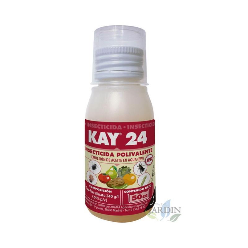 Kay 24 insecticide, 50cc. Utiliser sur les pucerons, les thrips, le psila, les pries, l'emoasca et autres