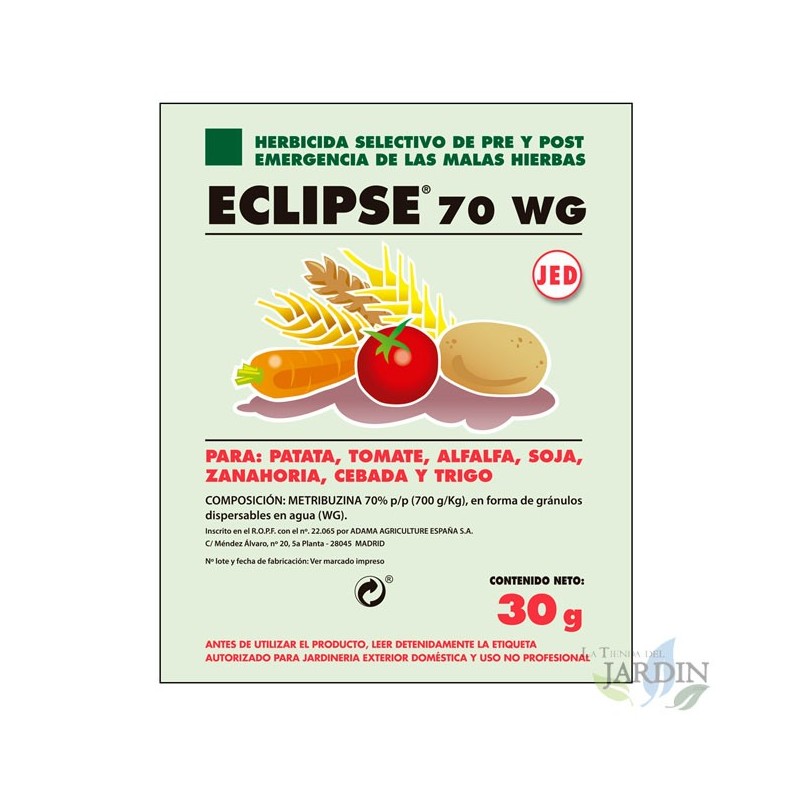 Herbicida Eclipse 70WG, selectivo contra malas hierbas 30 gramos