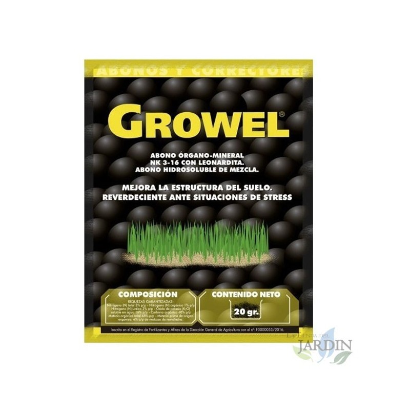 Fertilizzante organico Growel 20 g, migliora la struttura del terreno