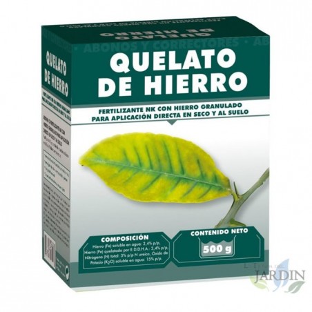 Fertilizante granulado de quelato de ferro de alta qualidade, 500g, para solo e plantas.