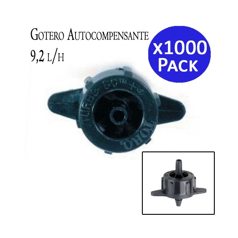 1000 Stück Selbstregulierender Tropfer 9,2 L/h | Euro Plus Toro 9 Liter | Weites Labyrinth, Selbstreinigend und Abnehmbar für Sy 1000 Stück Selbstregulierender Tropfer 9,2 L/h | Euro Plus Toro 9 Liter | Weites Labyrinth, Selbstreinigend und Abnehmbar für Sy