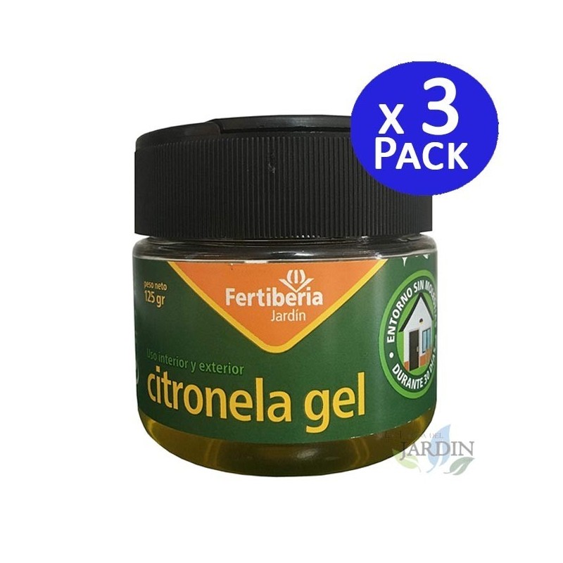 Confezione da 3 gel alla citronella da 125 g, efficaci contro le zanzare