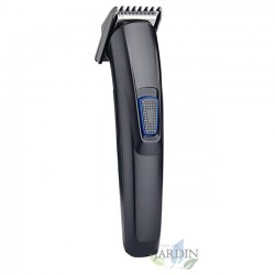 Rechargeable hair clipper with long battery life. 2, 4, 7, 10, and 12 mm cuts.