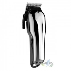 Corded and cordless hair clipper, 2 speeds. 3, 6, 10, and 13 mm cutting lengths.