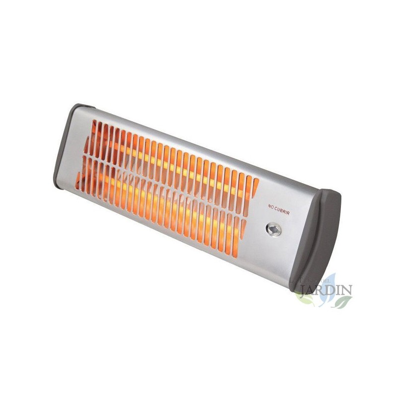 Radiateur infrarouge, Poêle de salle de bain 1200W Thulos. 2 barres de quartz. Écran réglable. Interrupteur à tirette