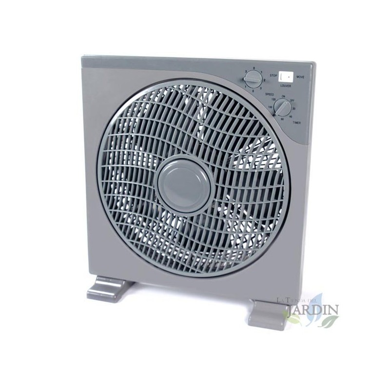 Ventilateur de table ou sur pied muni de 5 pales et 3 niveaux d'intensité 12'' 40W Rotation à 360 degrés et minuterie