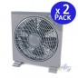 Lot de 2 Ventilateur de table ou sur pied muni de 5 pales et 3 niveaux d'intensité 12'' 40W Rotation à 360 degrés et minuterie Lot de 2 Ventilateur de table ou sur pied muni de 5 pales et 3 niveaux d'intensité 12'' 40W Rotation à 360 degrés et minuterie