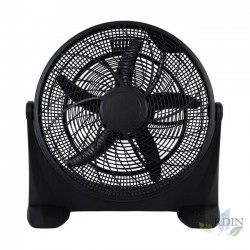 Ventilateur de sol métal noir 20'' 50 cm 100W 3 vitesses, TH-KB03 Thulos