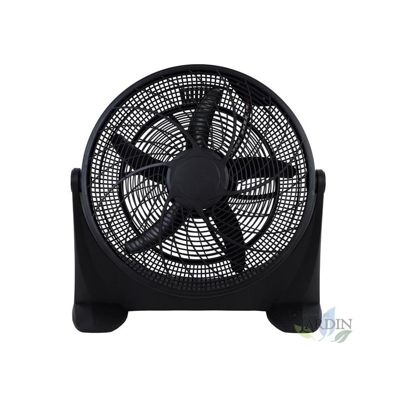 Ventilateur de sol métal noir 20'' 50 cm 100W 3 vitesses, TH-KB03 Thulos