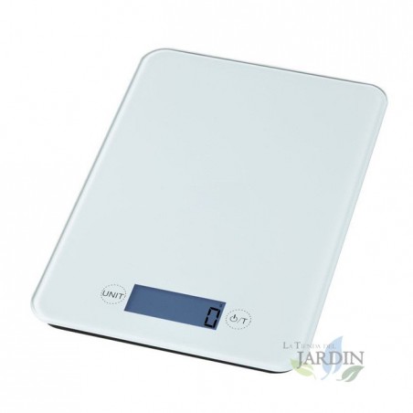 Bilancia da cucina a LED, 5 kg, bianca, graduazione 1 g, 16 x 23 cm