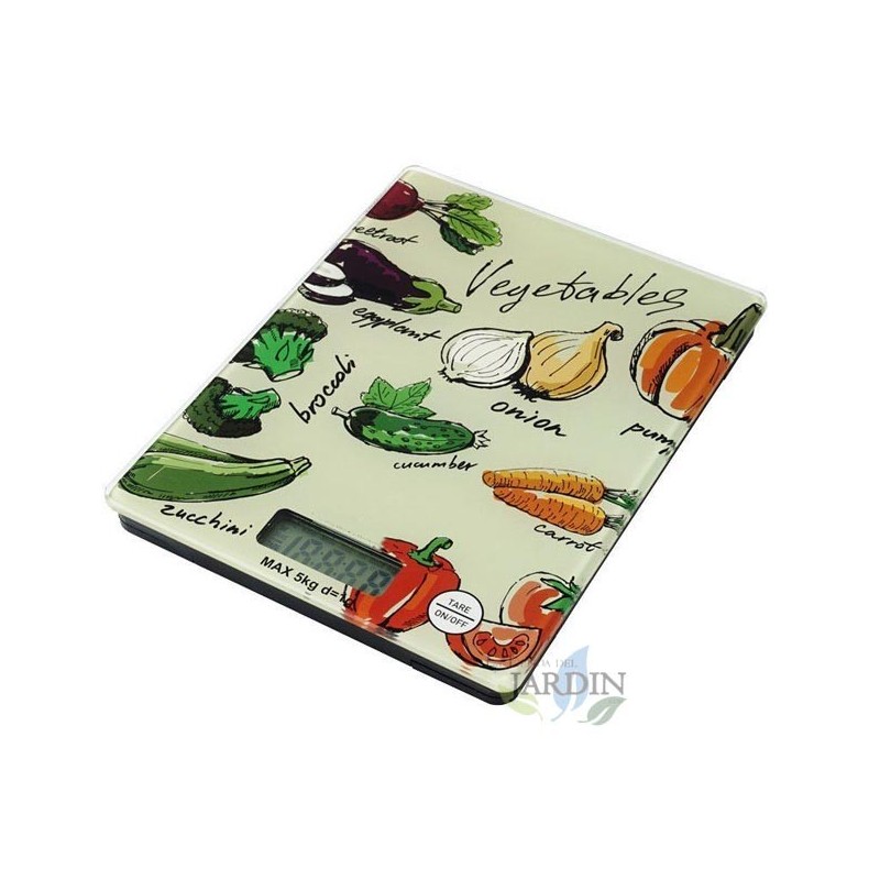 Balança de Cozinha LED 5 Kg para Vegetais e Especiarias, Precisão 1 Gr 15,2x20 cm