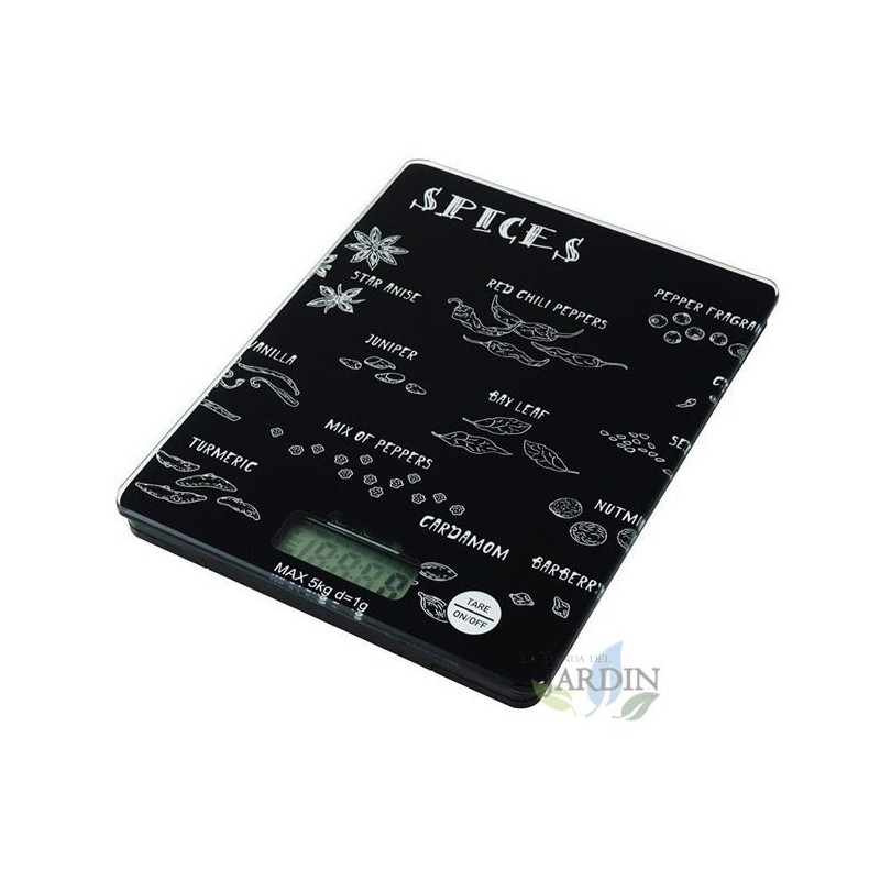 Bilancia da cucina a LED, 5 kg, spezie, graduazione 1 g, 15,2 x 20 cm