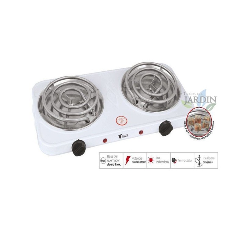 Cuisinière électrique portable, 2 brûleurs, spéciale pour les charbons Shisha