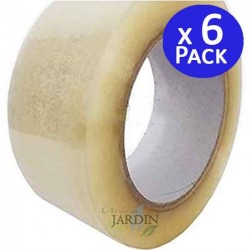Pack 6 Cinta adhesiva precinto 48x 135 metros transparente embalaje, ancho 4,8 cm