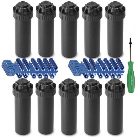 Lot de 10 arroseurs Rain Bird 5004-PC 3/4", portée de 7,6 à 15,2 m + accessoires