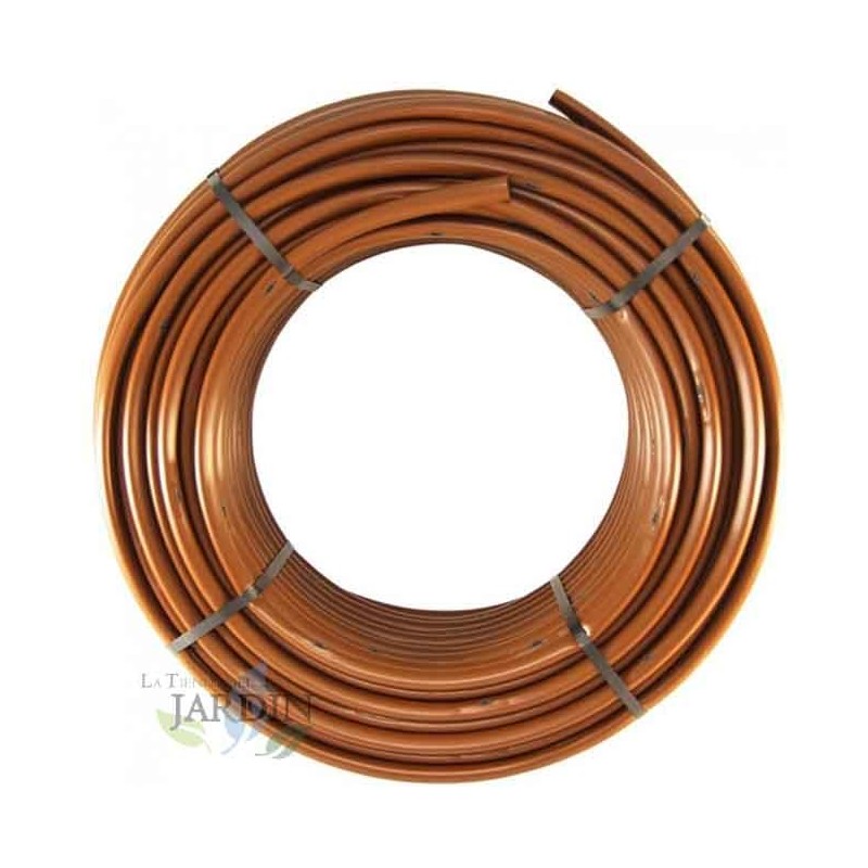 Tubo de irrigação por gotejamento Rain Bird XFD de 16 mm. Gotejadores autocompensadores a cada 33 cm, 100 metros.