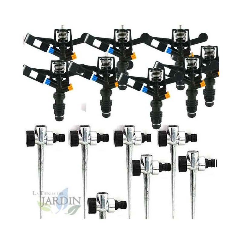 Set di 15 Irrigatore circolare da 1/2'', 7-13 m, con supporto in metallo per irrigatore Set di 15 Irrigatore circolare da 1/2'', 7-13 m, con supporto in metallo per irrigatore