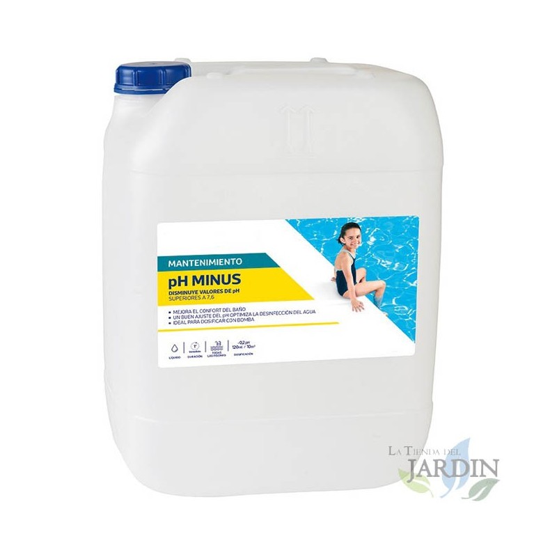 Mineur de Ph liquide pour piscines, 20 litres