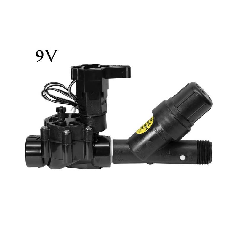 Elettrovalvola per irrigazione 1'' 9V 100DV + Filtro a rete 1'' 2,8 bar Rain Bird per sistemi di irrigazione automatici Elettrovalvola per irrigazione 1'' 9V 100DV + Filtro a rete 1'' 2,8 bar Rain Bird per sistemi di irrigazione automatici