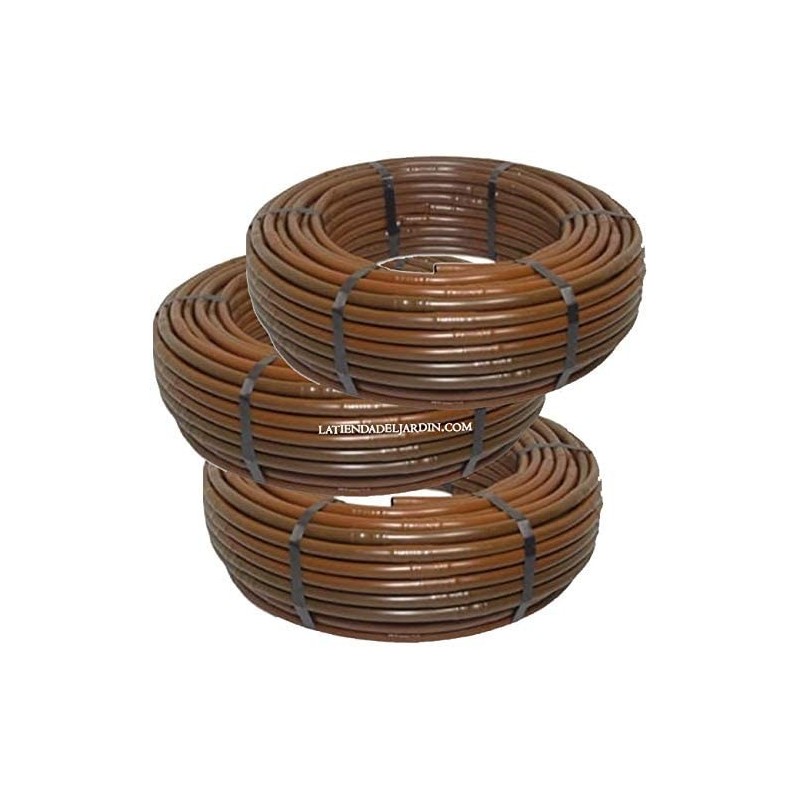 Confezione da 300 metri di tubo per irrigazione a goccia da 16 mm a 33 cm marrone