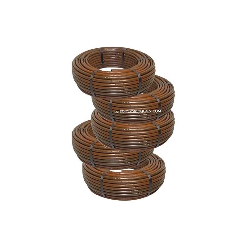 Confezione da 500 metri di tubo per irrigazione a goccia da 16 mm a 33 cm marrone
