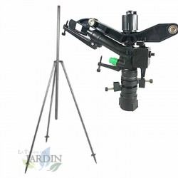 Cañon de riego 1" agricola 15-21 m ajustable 0-360º. Modeo Kraus que incluye soporte tripode metal 1".