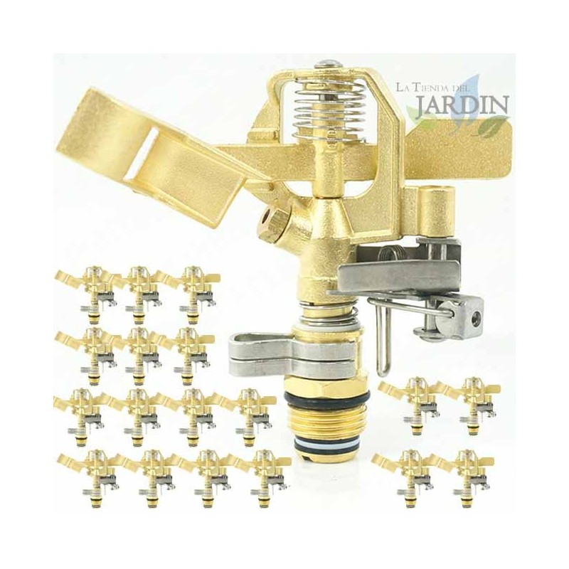 Set di 25 Irrigatore in ottone regolabile 1/2''. Raggio 10-15 m. Portata 9-20 litri al minuto Set di 25 Irrigatore in ottone regolabile 1/2''. Raggio 10-15 m. Portata 9-20 litri al minuto