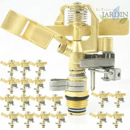 Set di 25 Irrigatore in ottone regolabile 1/2''. Raggio 10-15 m. Portata 9-20 litri al minuto