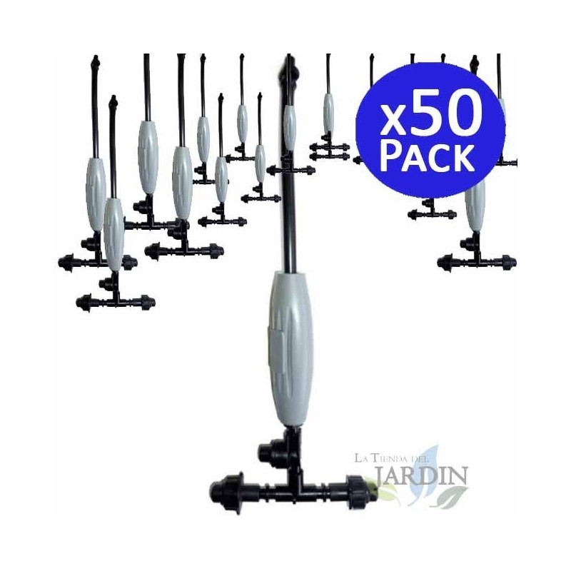 Pack of 50 Fogger Nebulizers with 2 outlets. Professional agricultural misting cooling system.