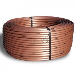 Tubo de goteo 16mm para enterrar. Goteros cada 33cm, bobina marrón de 100 metros