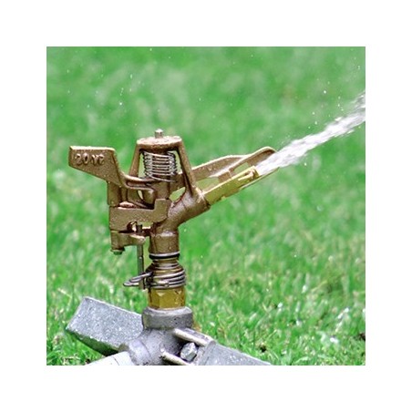 Lot de 5 arroseurs d'irrigation réglables en laiton de 1/2". Portée : 10 à 15 mètres. Débit : 9 à 20 litres/minute.