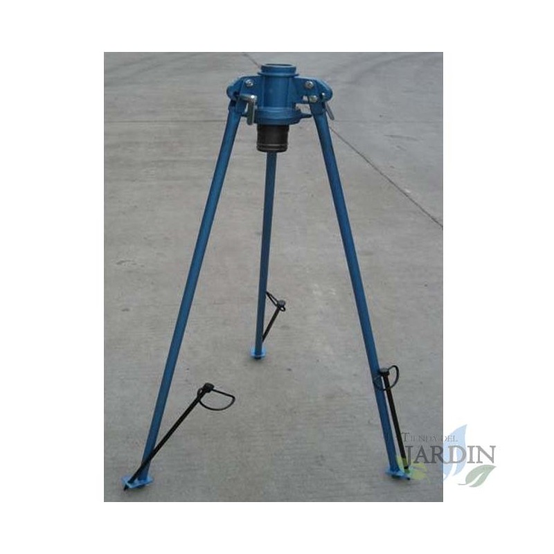 2" Metal tripod support for sprinklers. Connection 2" Male layflat. 2" Metal tripod support for sprinklers. Connection 2" Male layflat.