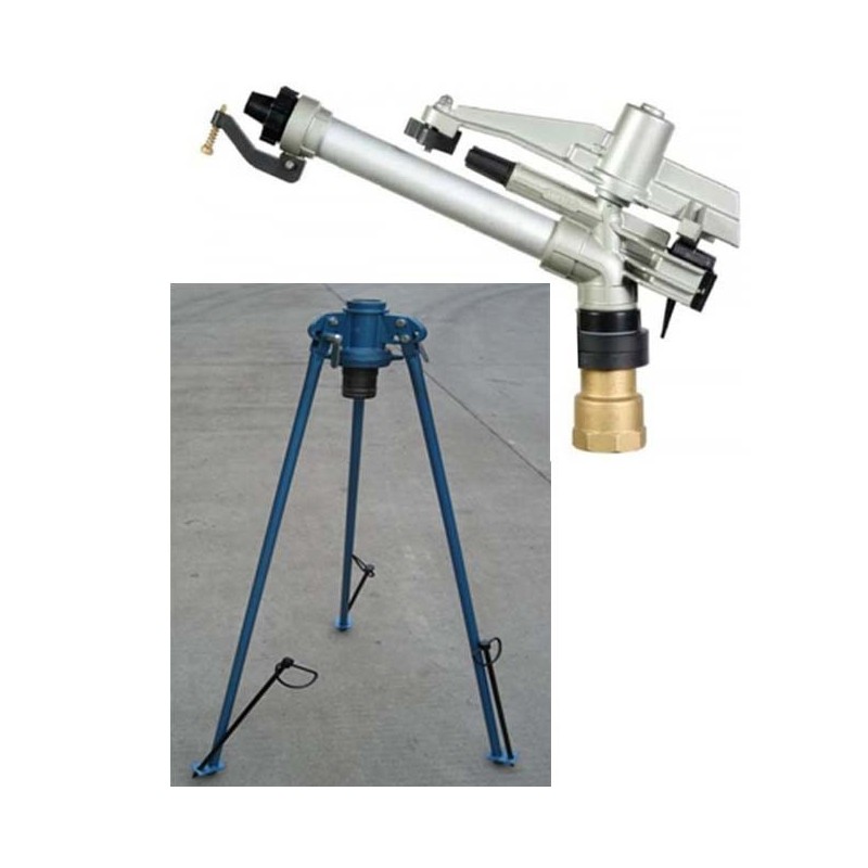 Confezione da 360 cannoni per irrigazione duplex circolari, da 20 a 43 metri + treppiede da 2 pollici Confezione da 360 cannoni per irrigazione duplex circolari, da 20 a 43 metri + treppiede da 2 pollici