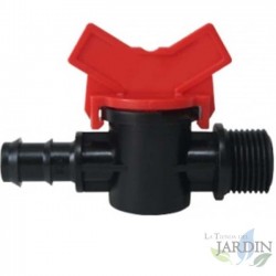 Llave 16mm Riego | Llave goteo 16 mm x 1/2'' | Llave de paso Riego 16 mm | Valvula tuberia riego por goteo 16mm