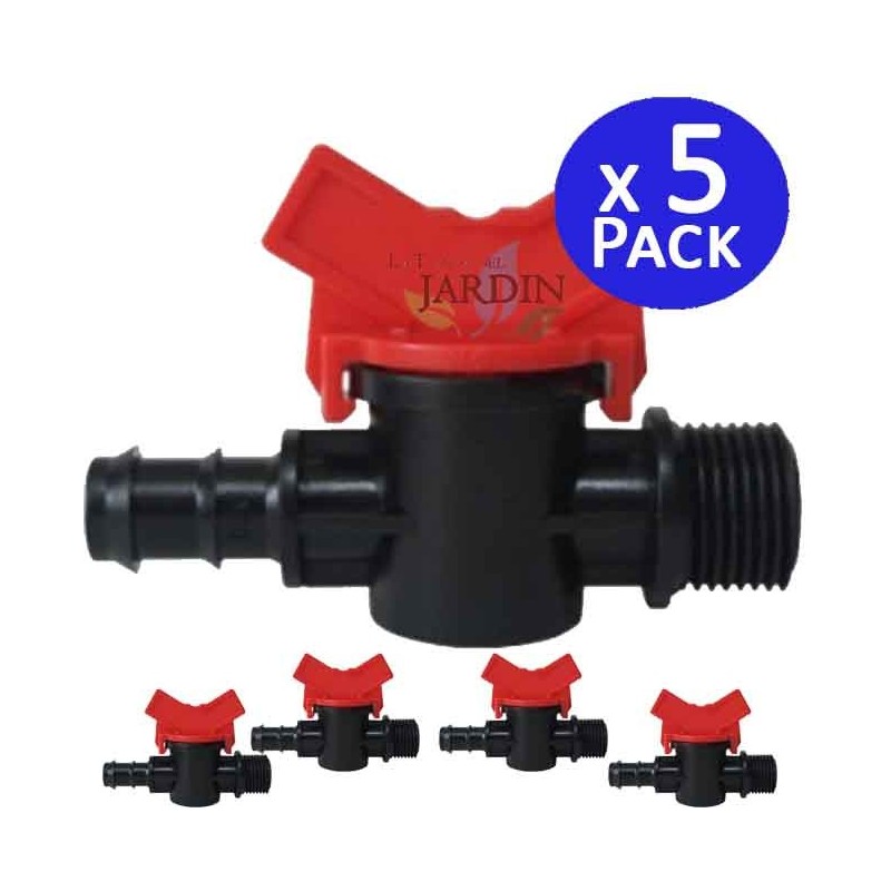 Pack 5 Llave 16mm Riego | Llave goteo 16 mm x 1/2'' | Llave de paso Riego 16 mm | Valvula tuberia riego por goteo 16mm Pack 5 Llave 16mm Riego | Llave goteo 16 mm x 1/2'' | Llave de paso Riego 16 mm | Valvula tuberia riego por goteo 16mm