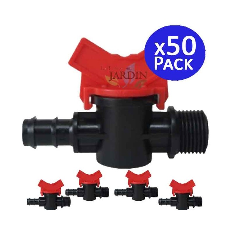 Lot de 50 Vanne d'irrigation goutte à goutte 16mm x 1/2''| Robinet d'irrigation 16 mm | Valve de tuyau d'irrigation goutte à gou Lot de 50 Vanne d'irrigation goutte à goutte 16mm x 1/2''| Robinet d'irrigation 16 mm | Valve de tuyau d'irrigation goutte à gou