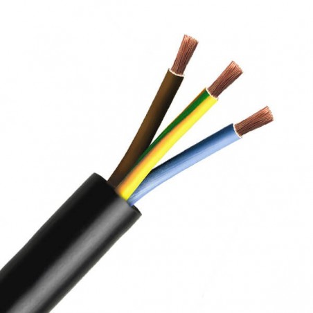Cable eléctrico manguera 3 hilos, 1 mm2 flexible 75 metros
