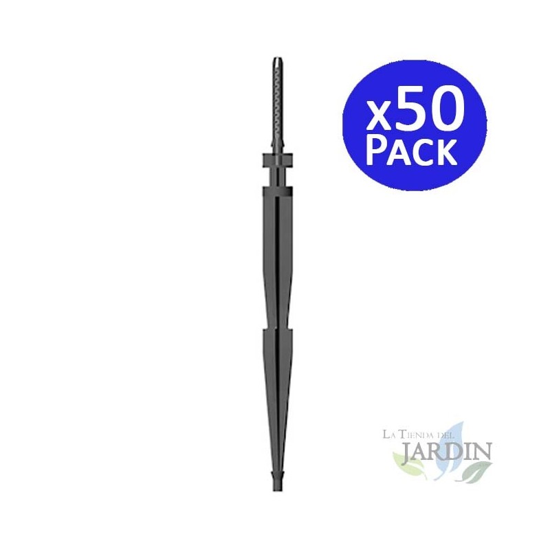 Set di 50 Picchetti da giardino per irrigazione a goccia, 2,6 litri/ora - Picchetti per un'irrigazione efficiente Set di 50 Picchetti da giardino per irrigazione a goccia, 2,6 litri/ora - Picchetti per un'irrigazione efficiente