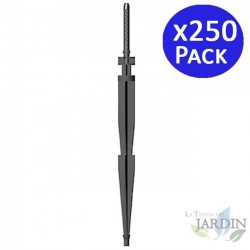 Confezione da 250 picchetti dritti per irrigazione a goccia | Picchetti per microtubi da 12,5 cm, portata 2,6 litri/ora | Picche