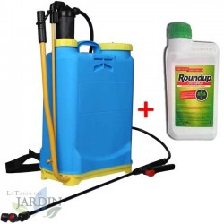 Pack Herbicida ROUNDUP 500ml + Pulverizador 16L mochila pulverizar, sulfatar, regar huerto y jardin