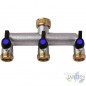 Rubinetto triplo metallo 3 uscite, filettatura 3/4  Rubinetto triplo metallo 3 uscite, filettatura 3/4
