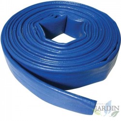 MANGUERA PLANA 25mm 100 metros para descarga de agua, Poliester PVC Azul Goma Layflat de Incendios y Piscinas (1")
