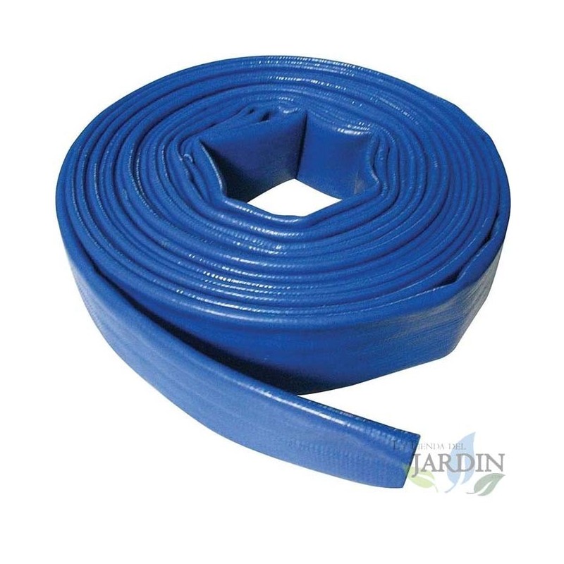  PVC LAYFLAT HOSE 40mm 10 meters for water discharge, Polyester PVC Blue Layflat Rubber for Fire and Pools (1 1/4" )