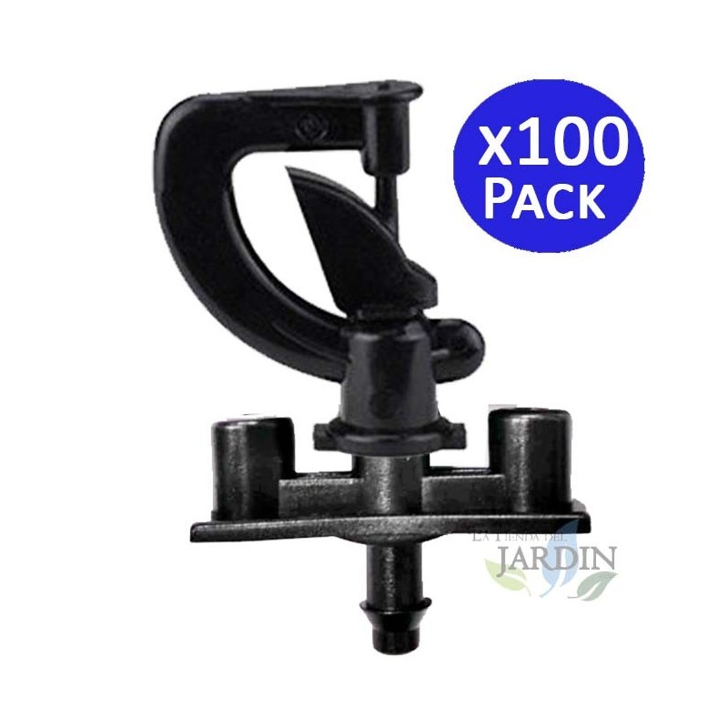 Set di 100 Microaspersore per irrigazione Ballerina invertita 360º, raggio 2 a 2,5 m Set di 100 Microaspersore per irrigazione Ballerina invertita 360º, raggio 2 a 2,5 m