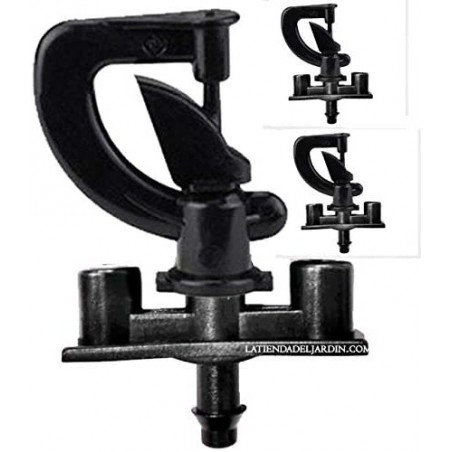 Pacote com 10 microaspersores circulares invertidos Ballerina 360º, alcance de 2 a 2,5 m com estaca de 40 cm