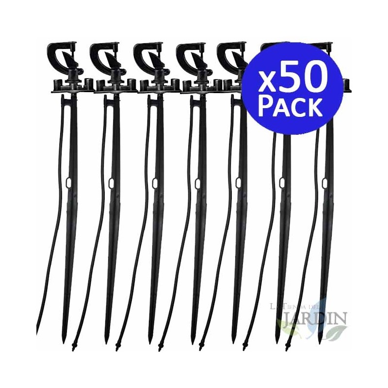 Lot de 50 Micro arroseur d'irrigation 360º inversée avec piquet de 40 cm Lot de 50 Micro arroseur d'irrigation 360º inversée avec piquet de 40 cm
