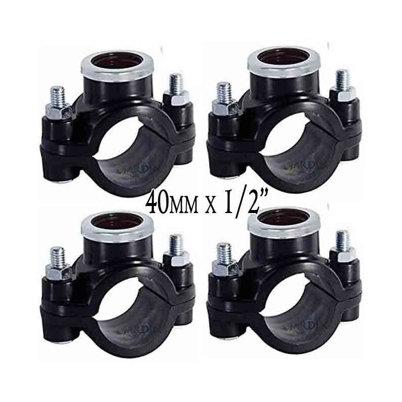 Pack of 4 x 40MM x 1/2" IRRIGATION COLLAR. Used for the installation of irrigation elements such as sprinklers, diffusers or dri